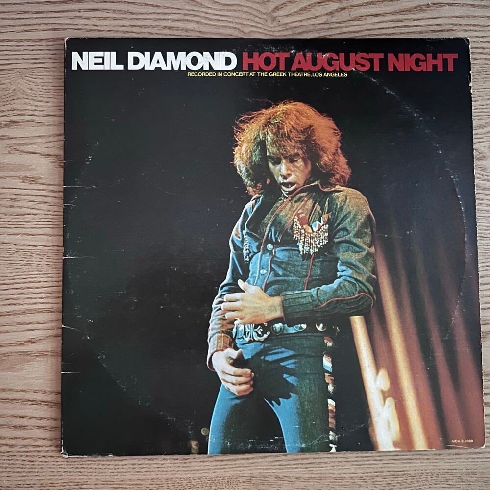 Vintage Collectible Neil Diamond 💎 Hot August Night 2 Vinyl Records 🤩